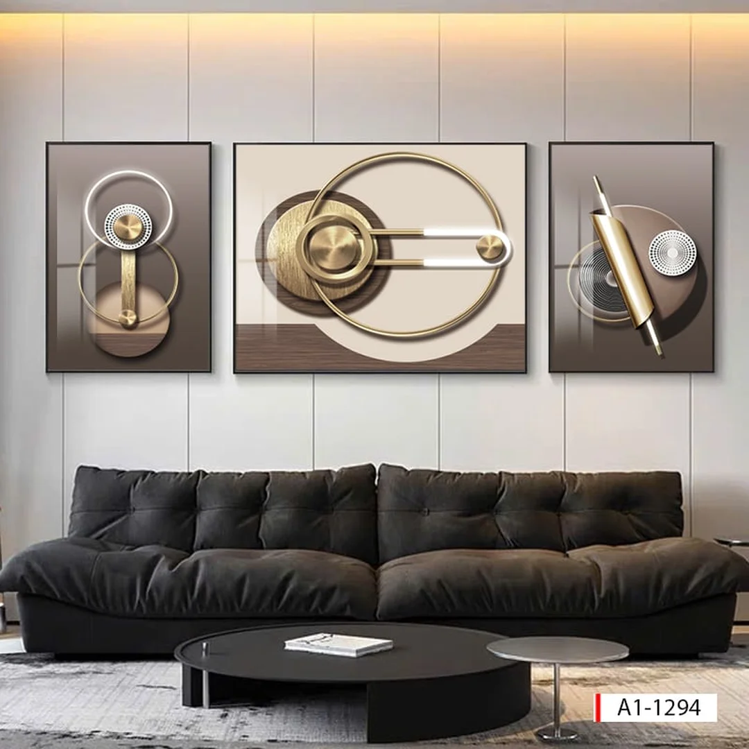 tranh nội thất hiện đại khổ lớn phối cùng sofa phòng khách