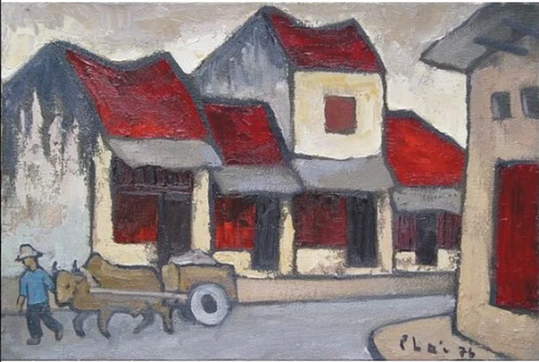 So sánh tranh phố cổ Hà Nội sơn dầu 1972 tranh phố cổ hà nội sơn dầu 1972 so sánh phong cách Phố Phái và tranh trang trí