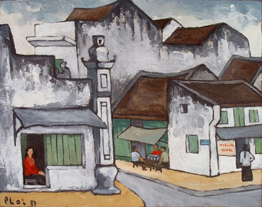Nhận diện tranh phố cổ Hà Nội sơn dầu 1972 tranh phố cổ hà nội sơn dầu 1972 và chân dung họa sĩ Bùi Xuân Phái