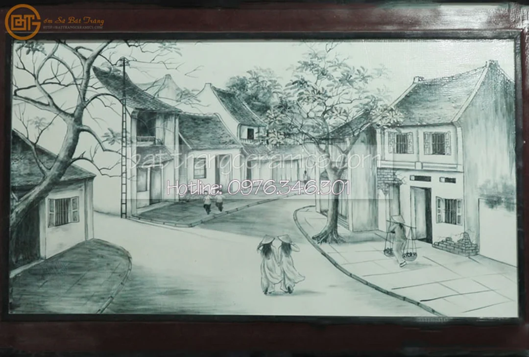 Tranh phố cổ Hội An đen trắng khổ ngang tranh phố cổ hội an đen trắng khổ ngang treo phòng khách
