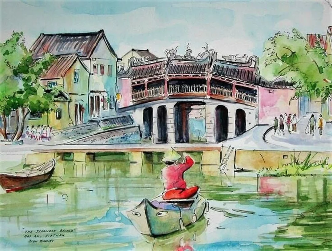 tranh phố cổ hội an treo phòng khách tranh phố cổ hội an treo phòng khách phong cách hoài niệm