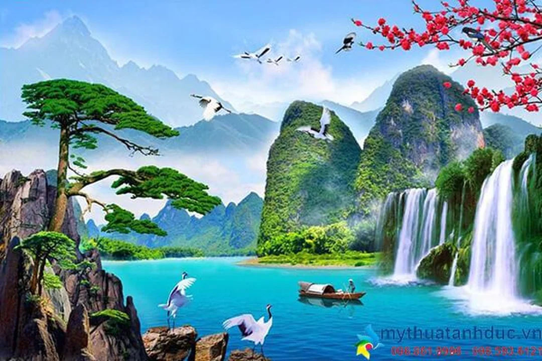 Tranh phong cảnh 3D thiên nhiên tạo hiệu ứng chiều sâu tranh phong cảnh 3d thiên nhiên treo tường với hiệu ứng chiều sâu
