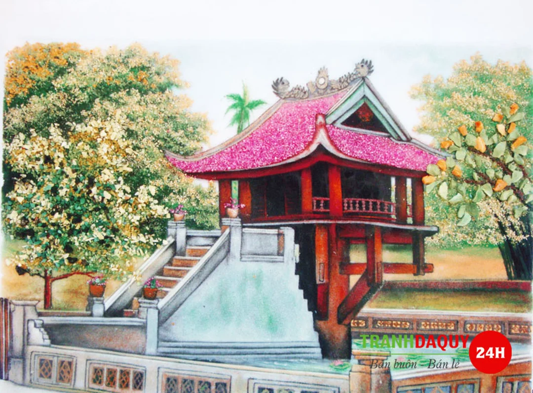 Tranh phong cảnh Hà Nội Hồ Gươm Tháp Rùa tranh phong cảnh hà nội Hồ Gươm Tháp Rùa màu hoài cổ
