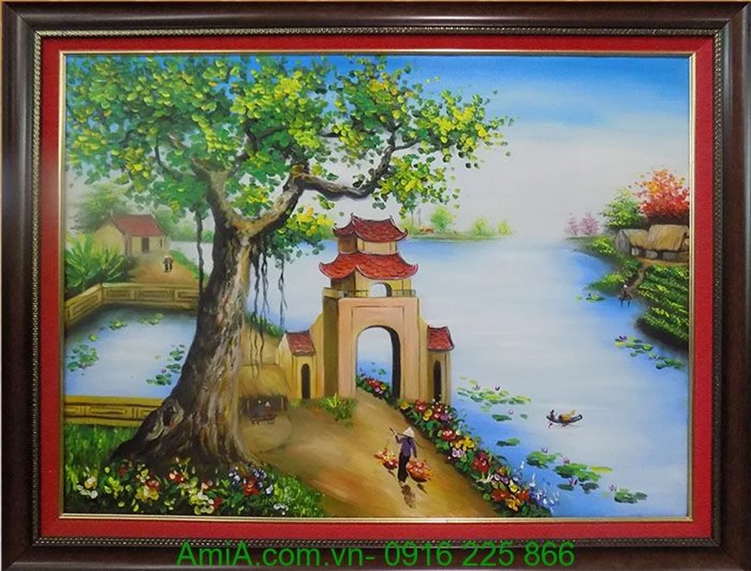 Ruộng bậc thang và nhà vùng cao tranh phong cảnh Việt Nam ruộng bậc thang và nhà vùng cao