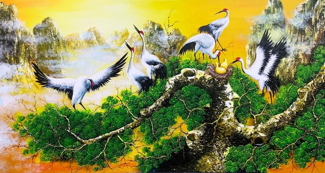 Tranh phong thủy hợp tuổi quý sửu tùng hạc diên niên tranh phong thủy hợp tuổi quý sửu tùng hạc diên niên biểu tượng bền bỉ