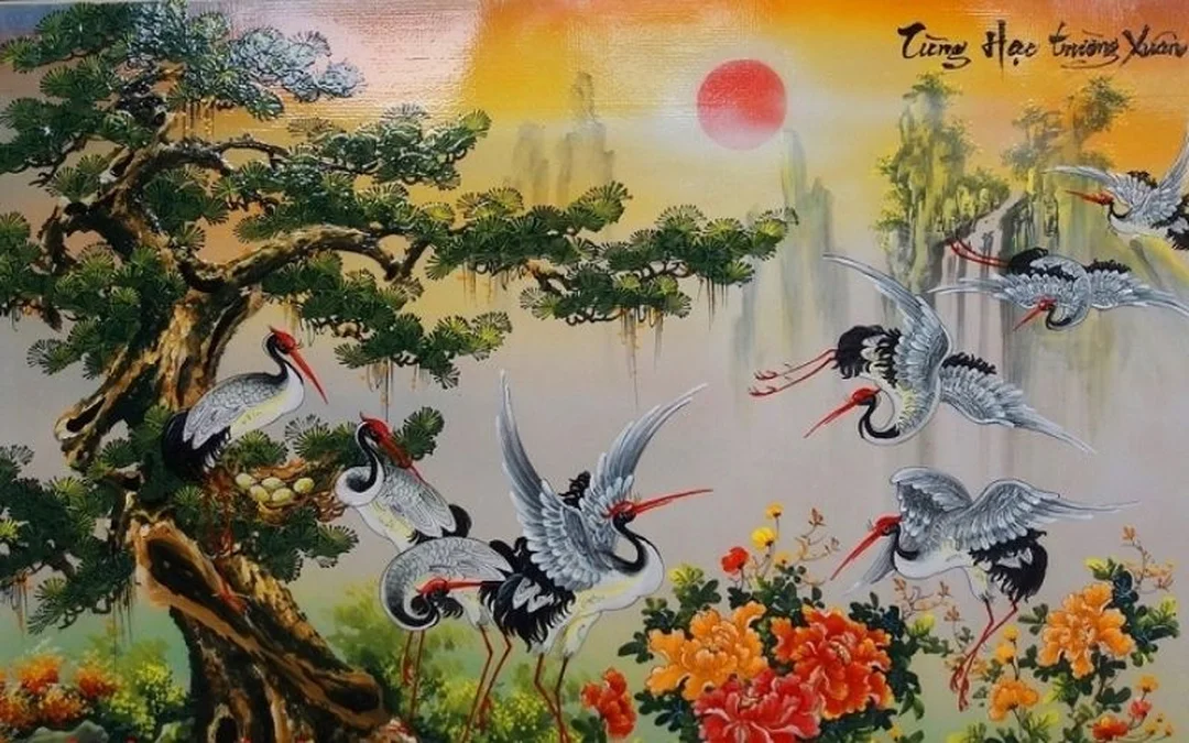 tranh phong thủy phòng khách cho người mệnh kim so sánh tranh vẽ tay và tranh in