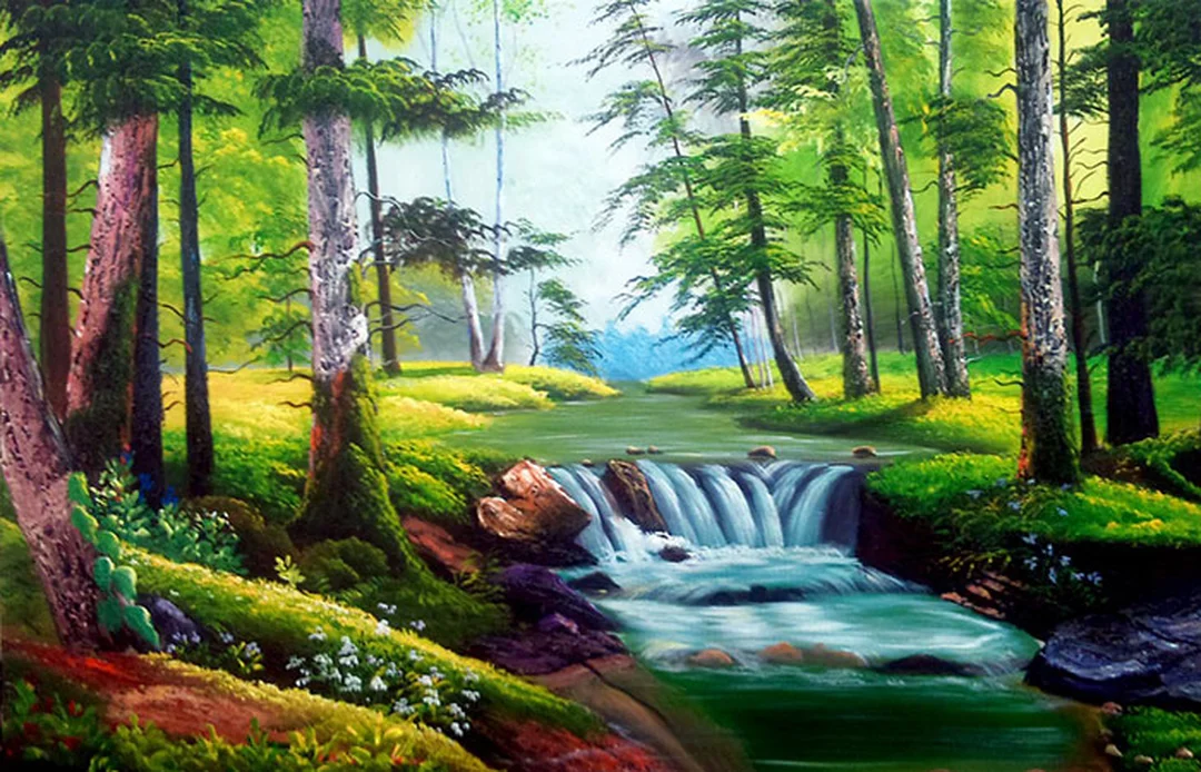 tranh phong thủy tuổi đinh tỵ 1977 chủ đề núi rừng vững chãi