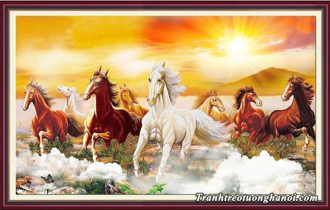 Tranh phong thủy tuổi Ngọ so sánh sơn dầu và canvas tranh phong thủy tuổi ngọ sơn dầu và canvas so sánh chất liệu
