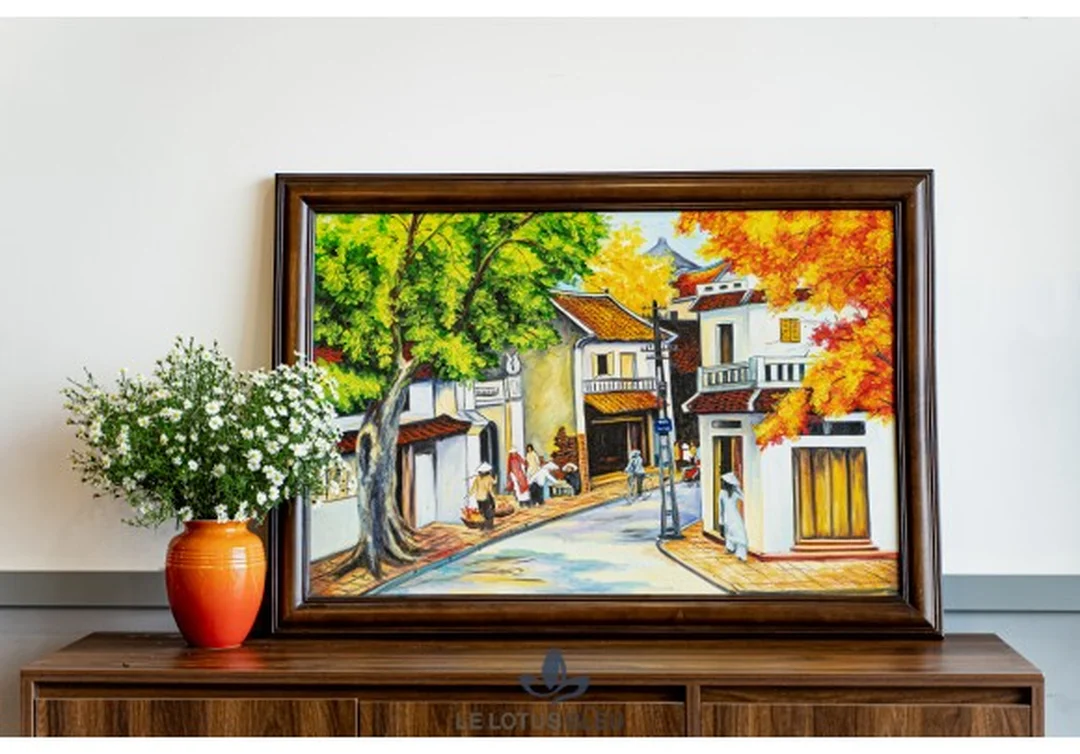 Tranh sơn dầu Hà Nội phố cổ khổ lớn tranh sơn dầu hà nội phố cổ khổ lớn