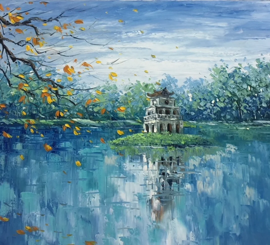 Tranh sơn dầu Hà Nội treo phòng khách tranh sơn dầu hà nội treo phòng khách phong cách cổ điển