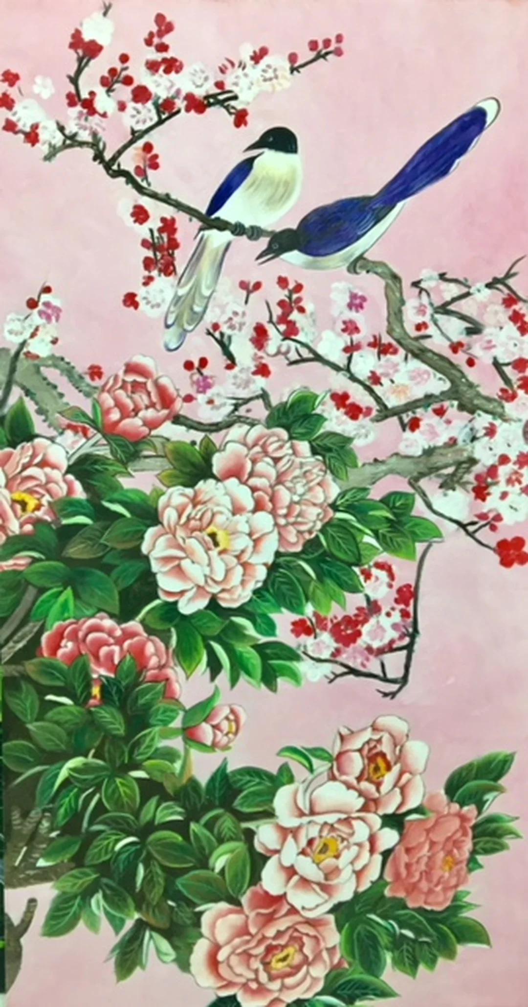 Tranh sơn dầu hoa mẫu đơn nền tối tạo chiều sâu tranh sơn dầu hoa mẫu đơn nền tối tạo chiều sâu