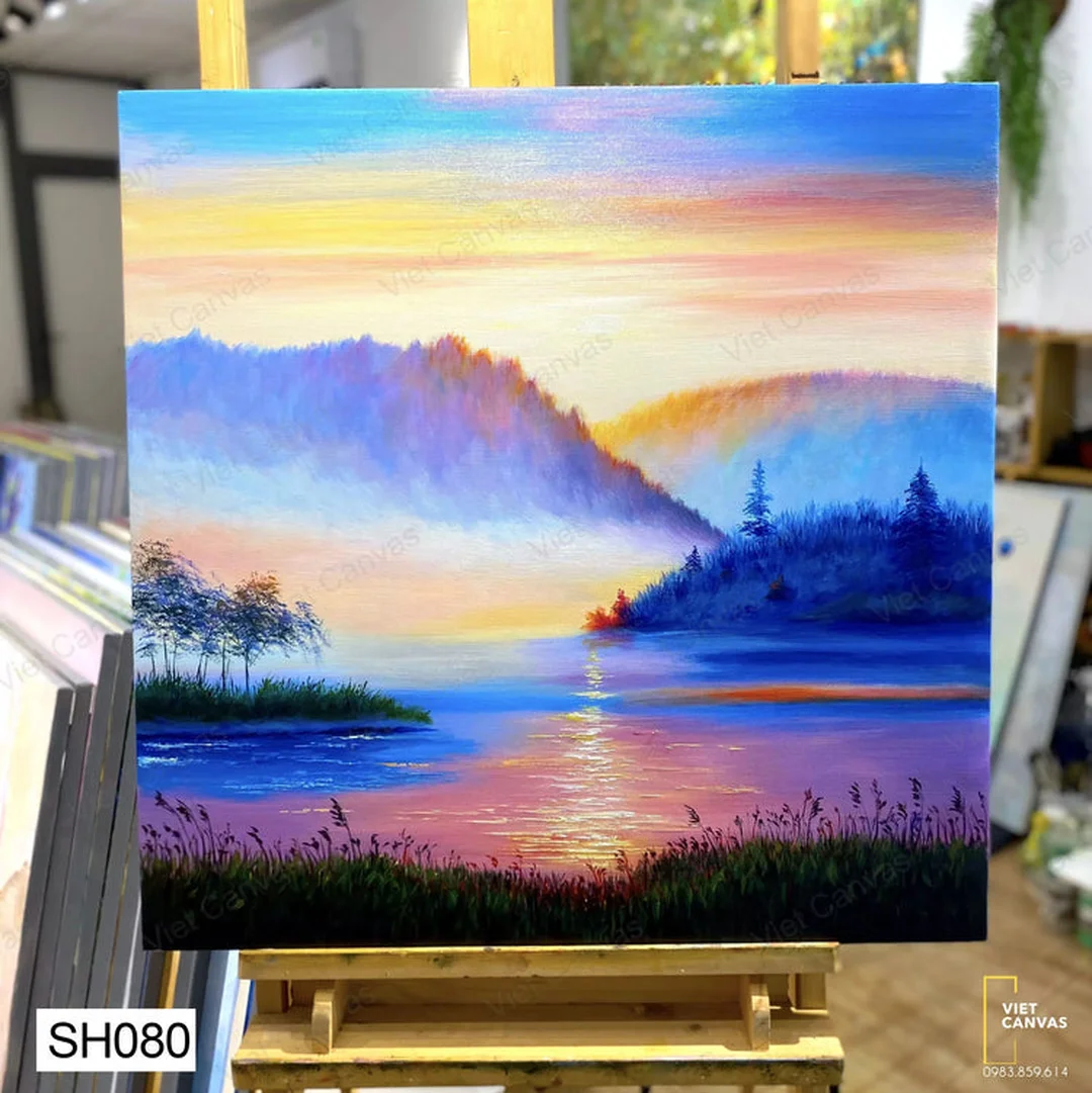 tranh sơn dầu phong cảnh nhiều chủ đề cho phòng khách