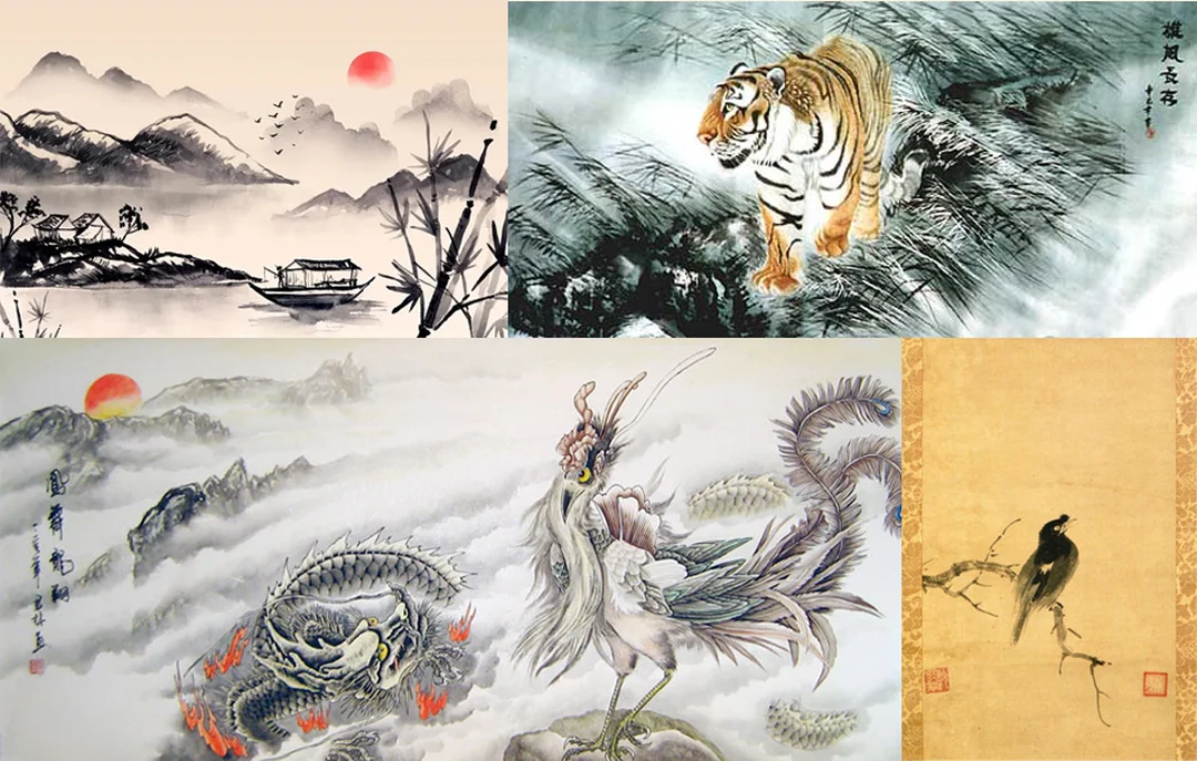 Tranh thủy mặc rồng và chủ đề sơn thủy cho không gian Á Đông tranh thủy mặc rồng và chủ đề sơn thủy cho không gian Á Đông