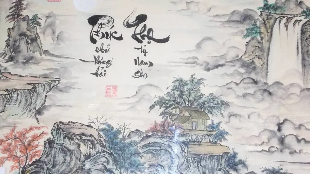 Tranh thủy mặc Việt Nam phong cảnh sơn thủy Tranh thủy mặc Việt Nam phong cảnh sơn thủy dùng để chọn theo không gian