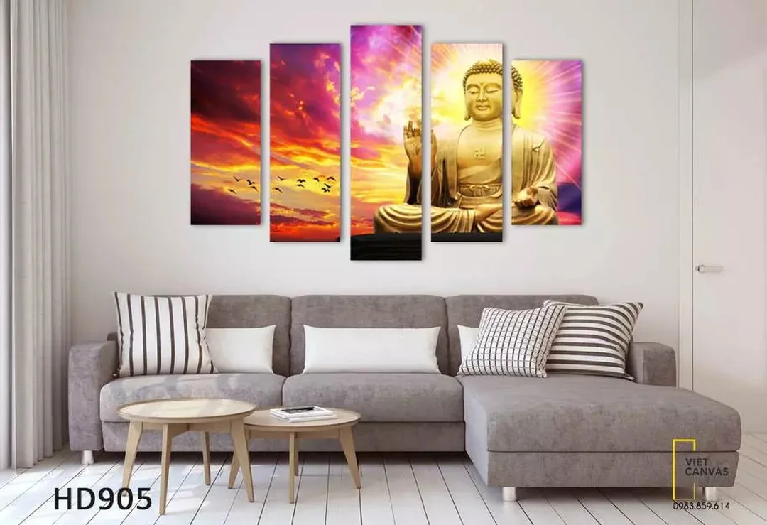 Bộ tranh trang trí bàn thờ Phật nhiều tấm tranh trang trí bàn thờ phật bộ nhiều tấm