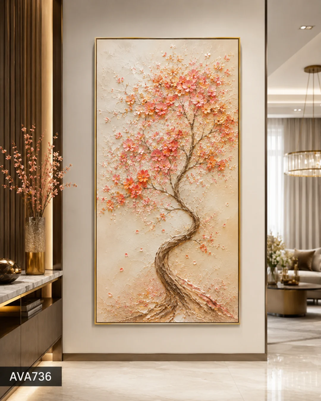 Tranh trang trí cầu thang đẹp hoa nở rực rỡ cho nhà hiện đại Tranh trang trí cầu thang đẹp hoa nở rực rỡ cho nhà hiện đại