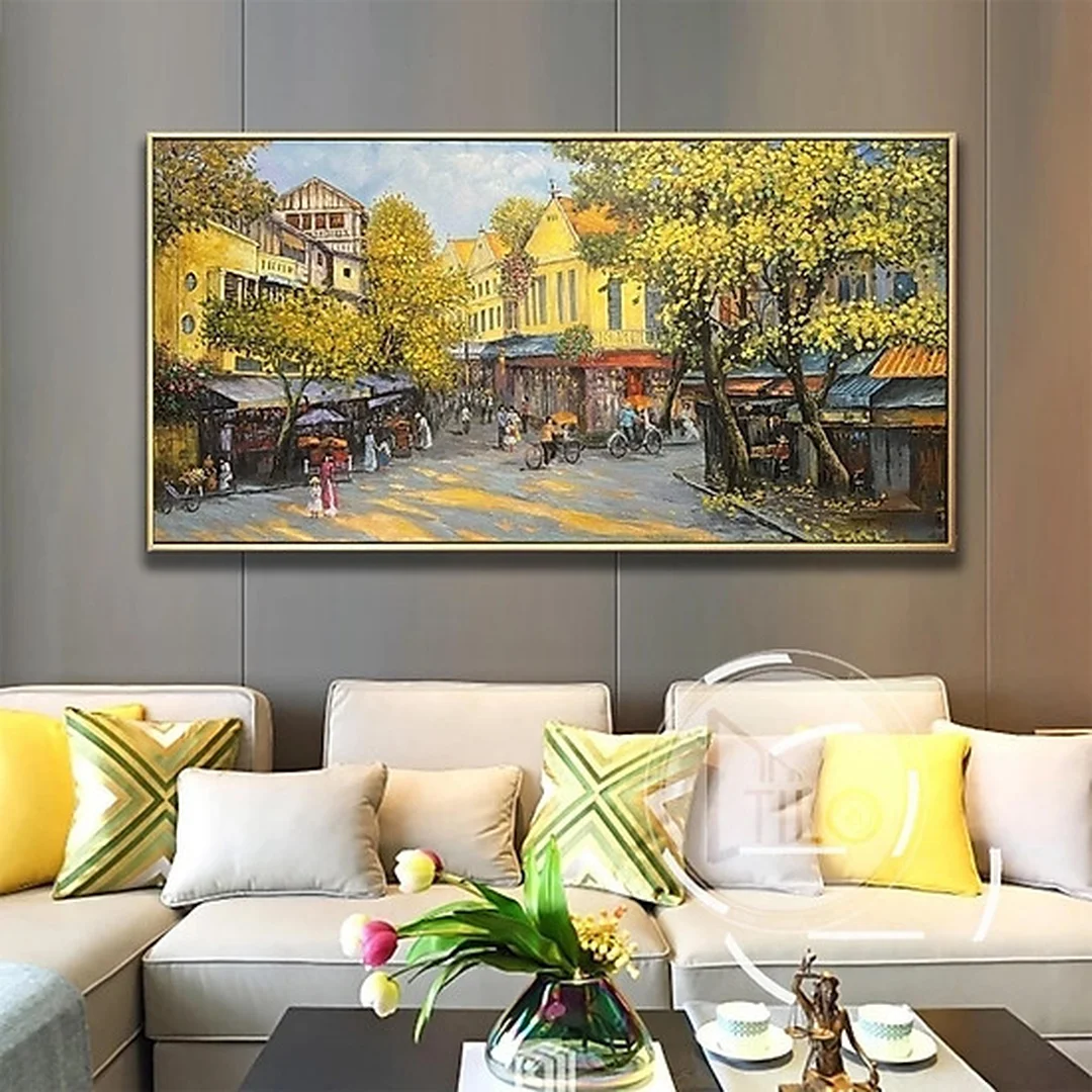 Tranh canvas trang trí phòng khách hiện đại Tranh trang trí phòng khách canvas phong cách hiện đại