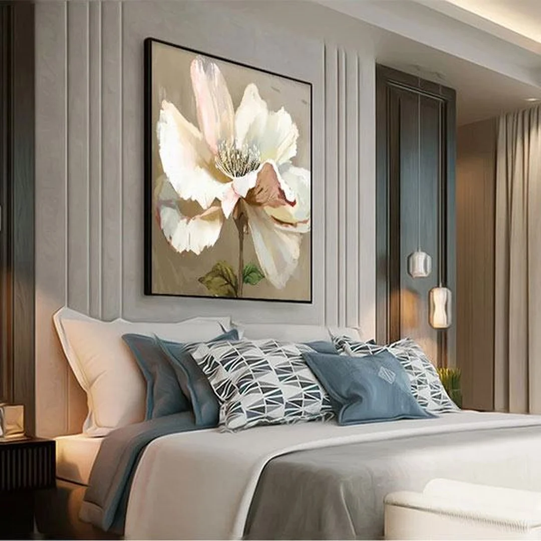 Tranh trang trí phòng ngủ bố cục đầu giường cân đối tranh trang trí phòng ngủ bố cục đầu giường cân đối