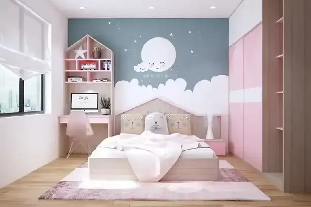 Tranh trang trí phòng ngủ cho bé gái bằng giấy dán tường màu hồng tranh trang trí phòng ngủ cho bé gái bằng giấy dán tường màu hồng