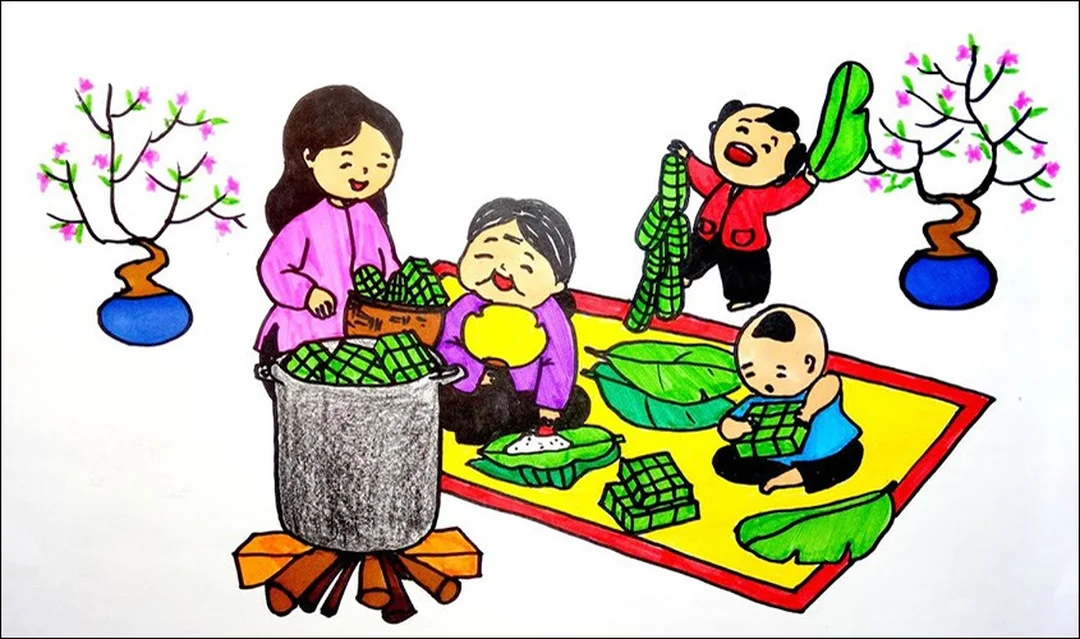 Tranh trang trí Tết cho trường học và không gian sinh hoạt chung tranh trang trí tết cho trường học và không gian sinh hoạt chung