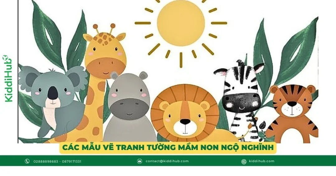 tranh trang trí tường mầm non chủ đề lớp học vui nhộn