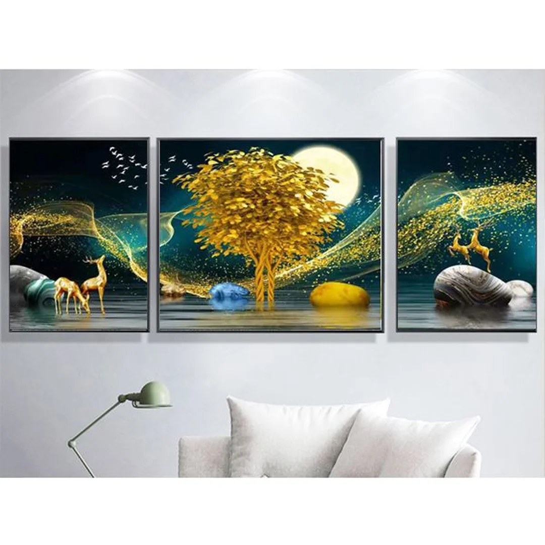 tranh treo tường 3d khung vuông hiện đại cho nhà phố