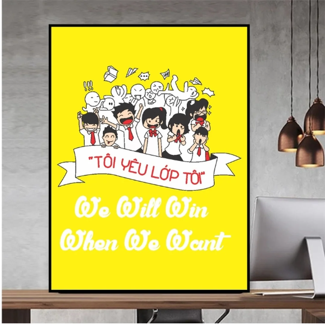 tranh treo tường slogan tạo động lực nền tối