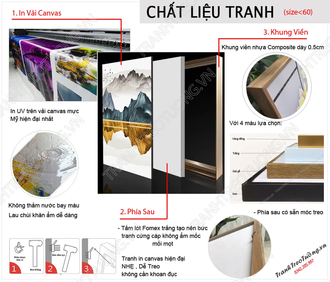 tranh trừu tượng khổ lớn chất liệu canvas treo tường