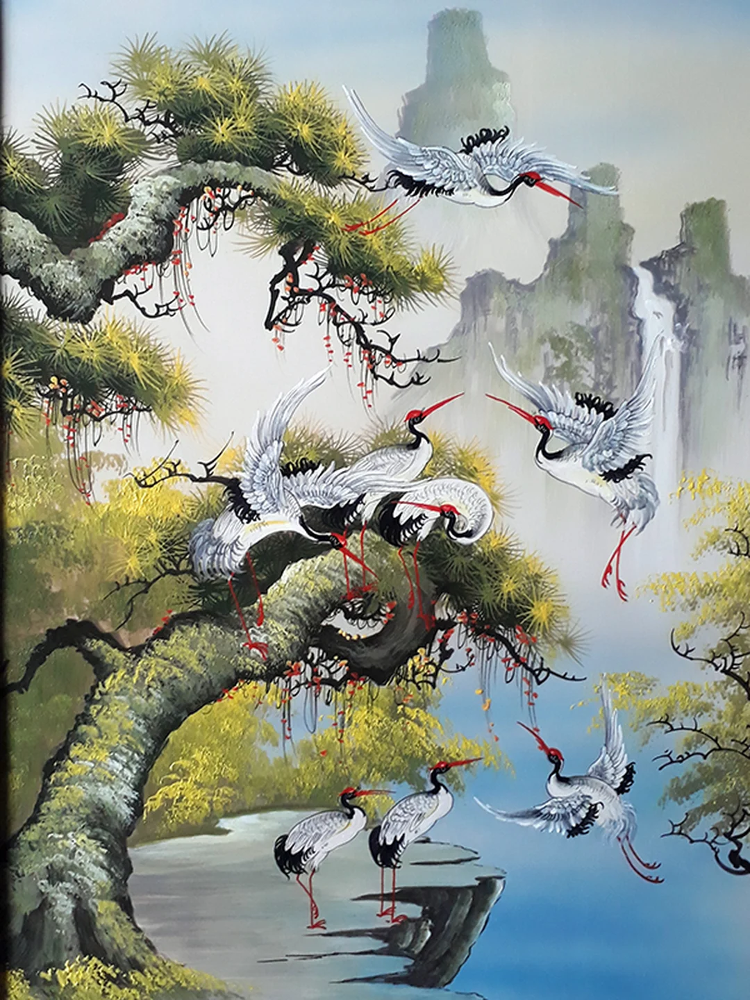 tranh tùng hạc diên niên liên quan ý nghĩa trường thọ và khí tiết