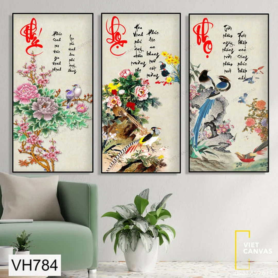 Tranh văn phòng Phúc Lộc Thọ tranh văn phòng bộ Phúc Lộc Thọ cho phòng làm việc