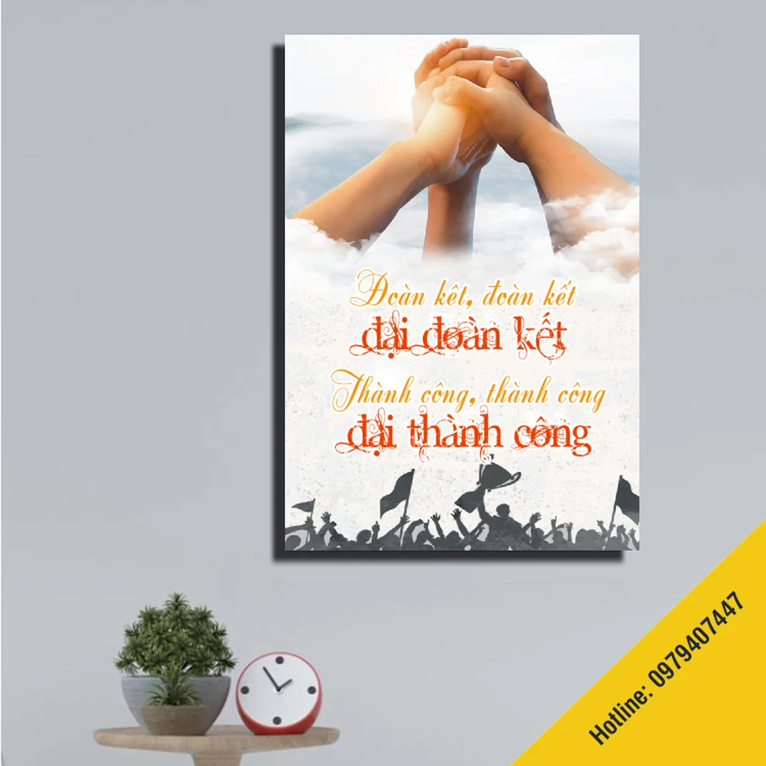tranh văn phòng hà nội slogan đoàn kết thành công