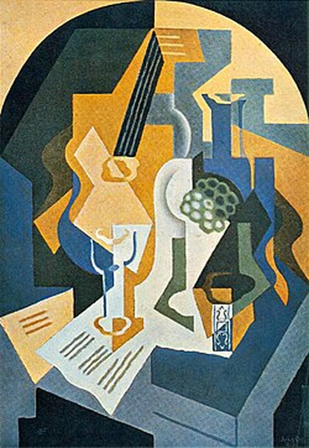Lập thể tổng hợp trong tranh Still Life with Fruit Dish and Mandolin trường phái hội họa lập thể tổng hợp qua tranh Still Life with Fruit Dish and Mandolin của Juan Gris