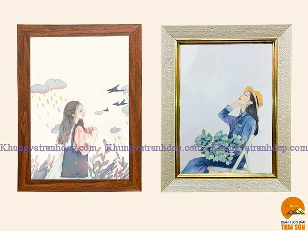 Mẫu vẽ khung tranh sơn dầu cổ điển vẽ khung tranh sơn dầu với khung gỗ cổ điển