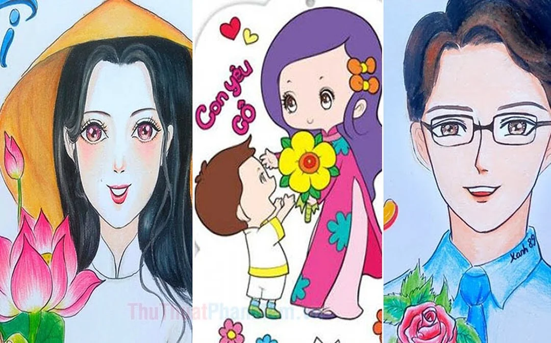 Lỗi thường gặp khi vẽ tranh chân dung cô giáo lớp 8 vẽ tranh chân dung cô giáo lớp 8 cần tránh sai trục mặt và màu quá đậm