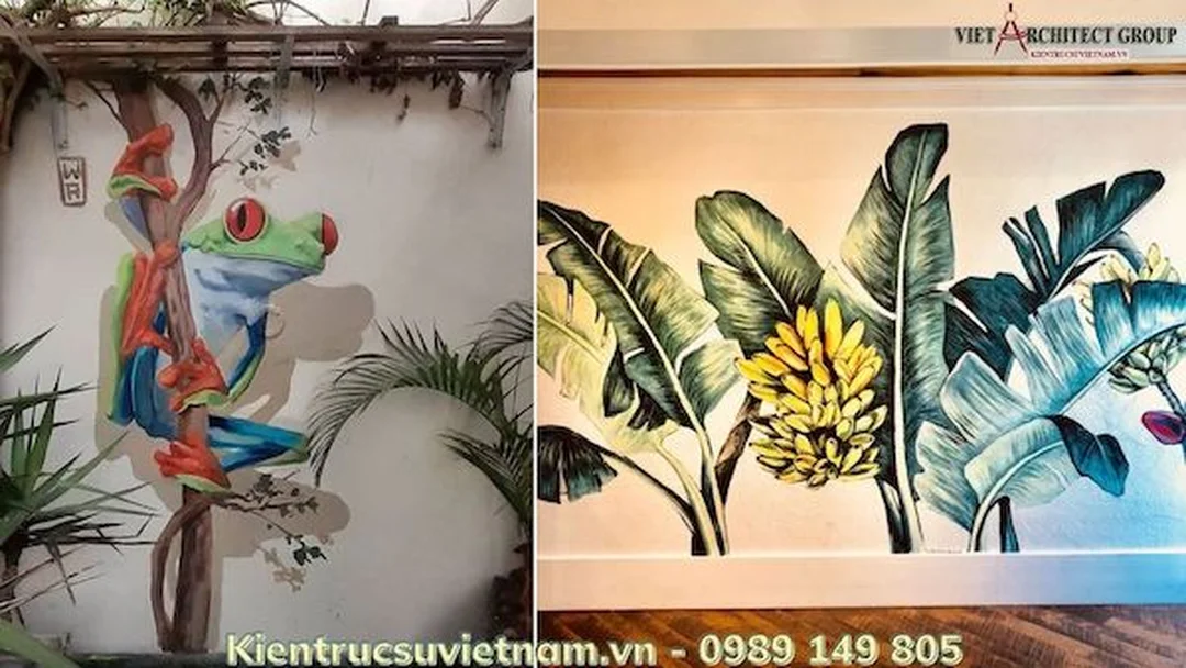 vẽ tranh nghệ thuật trên tường 3D tạo chiều sâu