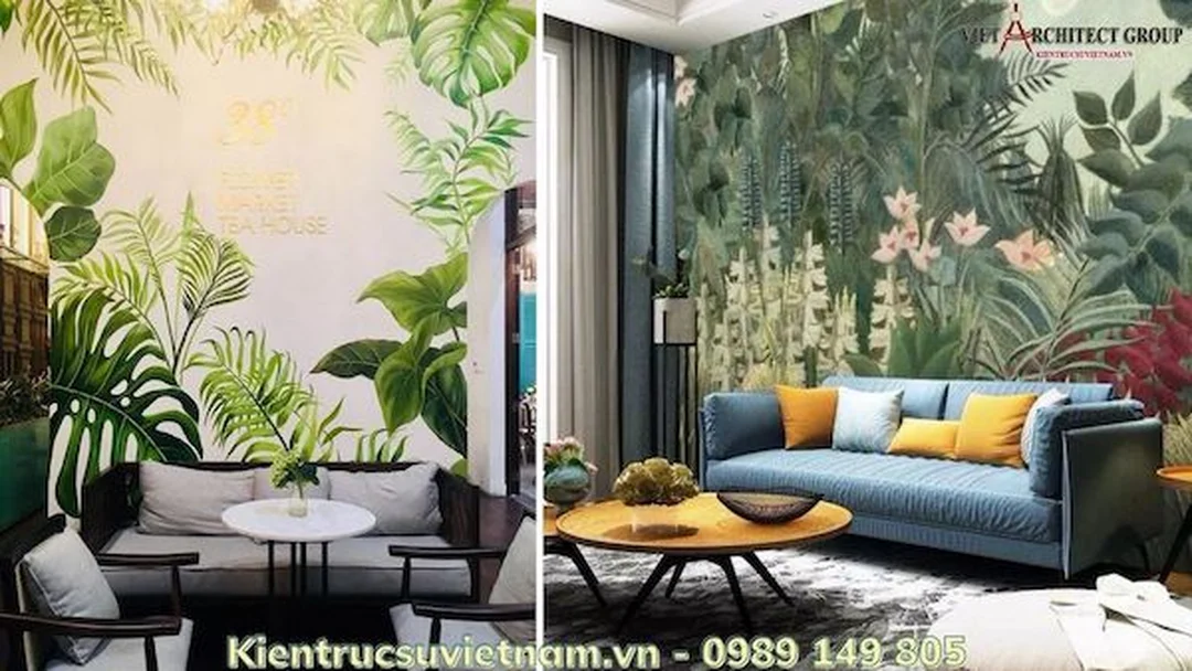 vẽ tranh nghệ thuật trên tường phong cách ấn tượng