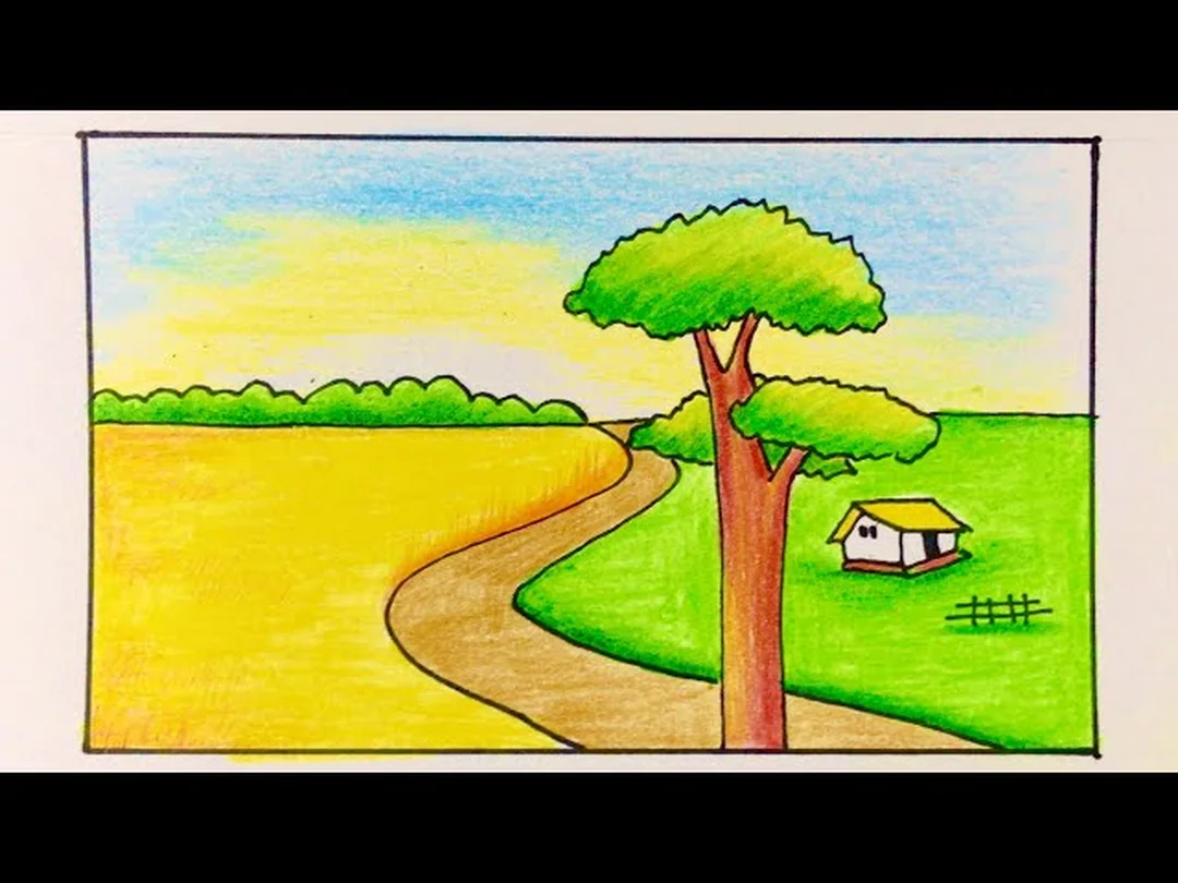 Bài mẫu vẽ tranh phong cảnh lớp 7 hoàn thiện vẽ tranh phong cảnh lớp 7 với bài mẫu học sinh hoàn thiện