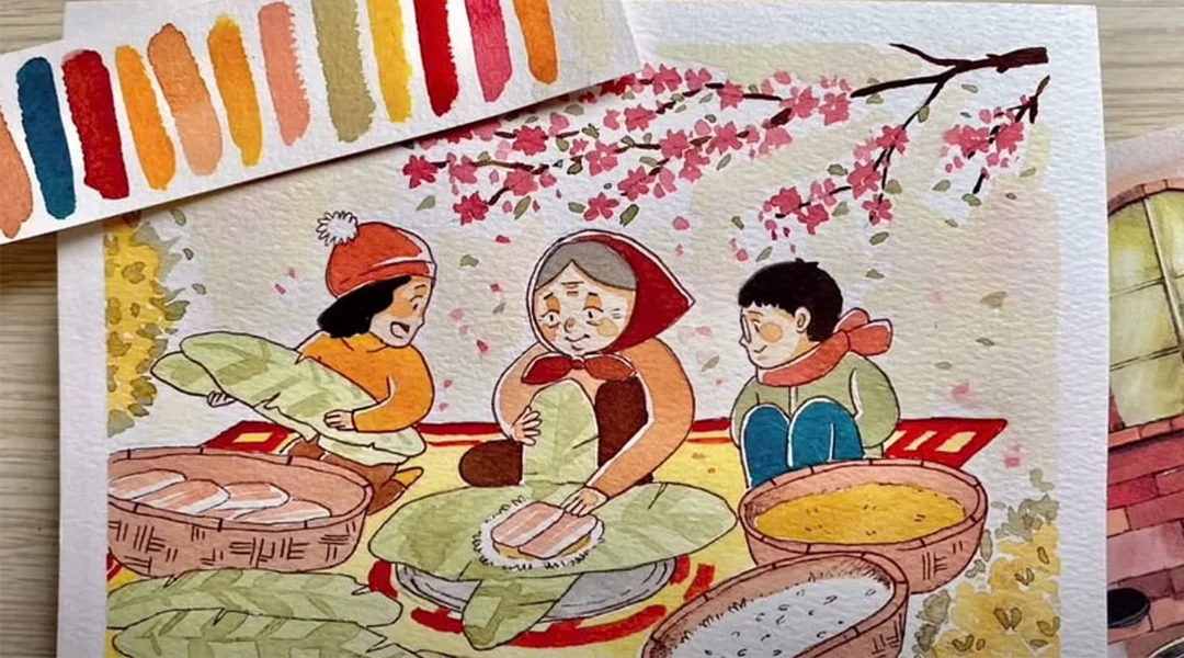 vẽ tranh trang trí ngày tết có ý nghĩa văn hóa và gia đình
