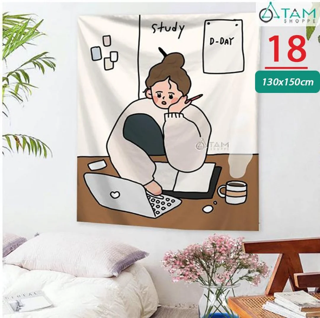 vẽ tranh treo tường đơn giản bằng tranh vải trang trí phòng ngủ