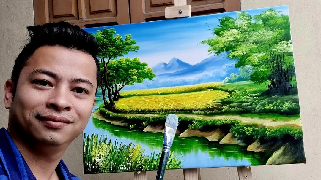 Video hướng dẫn cách vẽ tranh đồng quê bằng màu acrylic
