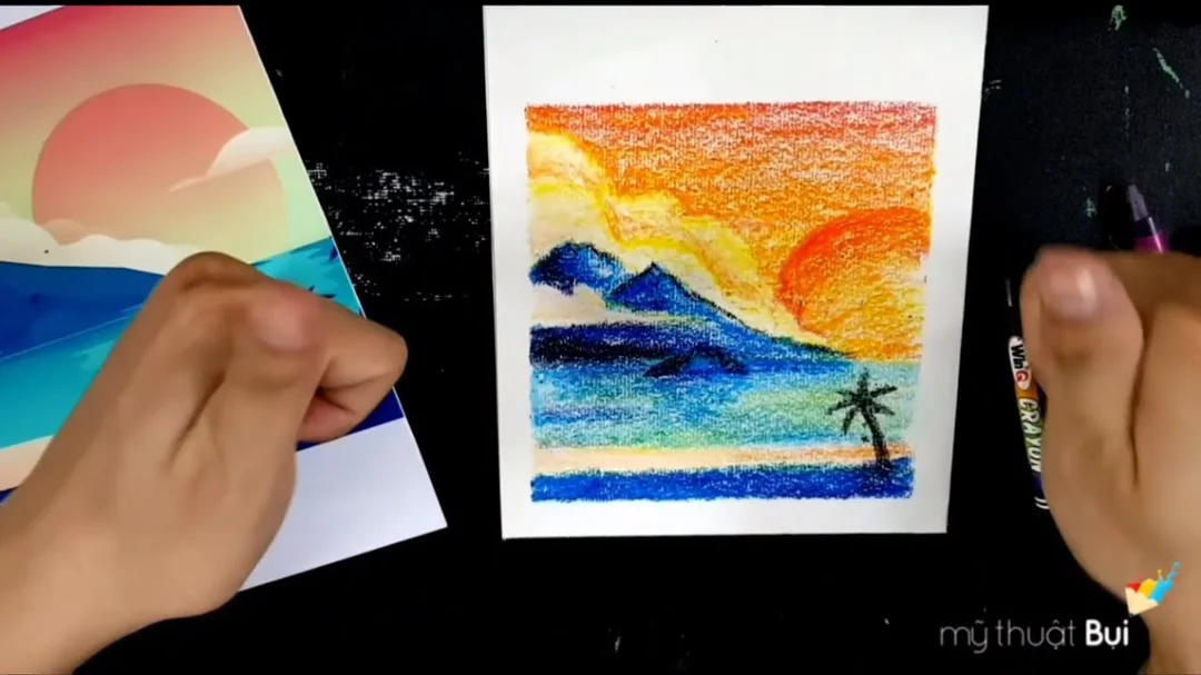 Video hướng dẫn tô màu tranh phong cảnh chuyển màu