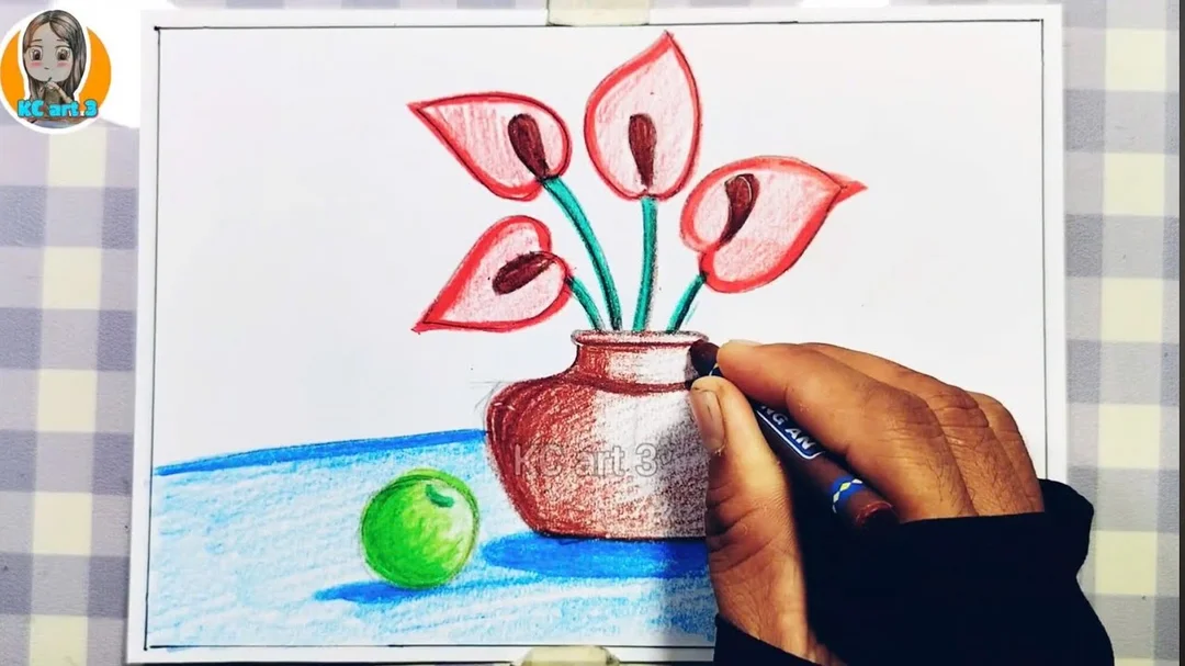 Video hướng dẫn vẽ tranh tĩnh vật lọ hoa và quả