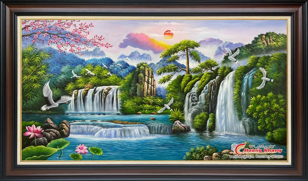 Xem tranh phong thủy phòng khách với tranh sơn thủy tài lộc xem tranh phong thủy phòng khách với tranh sơn thủy tài lộc
